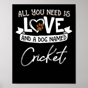 Poster Mignon Chien Nommé Conception Cricket Pour Femmes