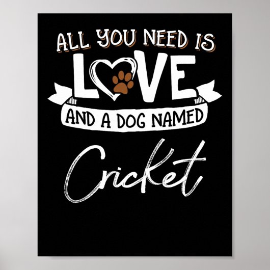 Poster Mignon Chien Nommé Conception Cricket Pour Femmes (Devant)