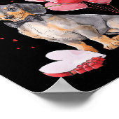 Poster Mignon chiot teckel Saint-Valentin propriétaire Mo (Coin)