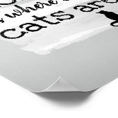Poster mignon citation de chat gris et blanc design de pe (Coin)