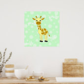 Poster mignon de bébé girafe / impression (Cuisine)