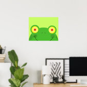 Poster mignon dessin animé grenouille visage froggy (Bureau à domicile)