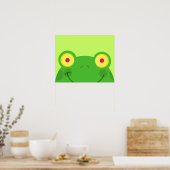 Poster mignon dessin animé grenouille visage froggy (Cuisine)