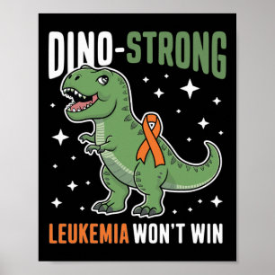 Poster Mignon Dino Leucémie T-rex Fort Enfants Dinosaure