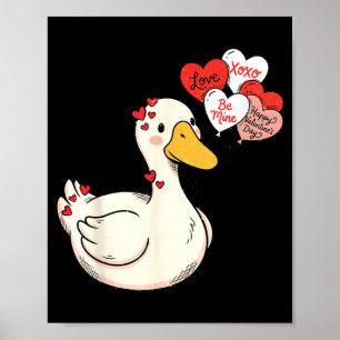 Poster Mignon drôle Saint-Valentin drôles d'oies Canard A