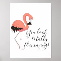Mignon Flamant Rose Drôle Totalement Éblouissant