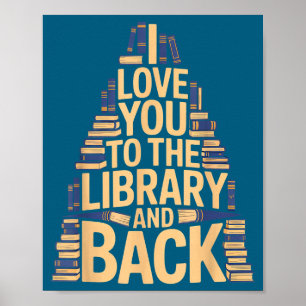 Poster Mignon, j'aime ta bibliothèque drôle citation de b