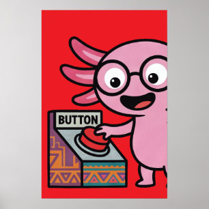 Poster Mignon Je me pose des questions de axolotl aztèque