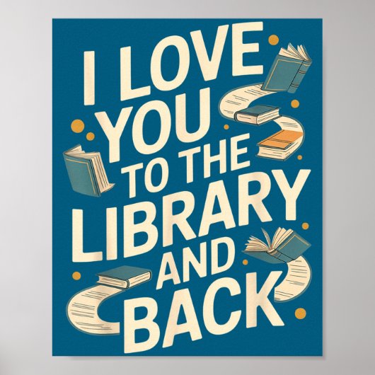 Poster Mignon je t'aime bibliothèque dos citation drôle d (Devant)