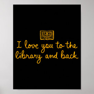Poster Mignon je t'aime bibliothèque retour citation drôl