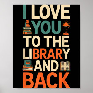 Poster Mignon je t'aime bibliothèque retour drôle citatio
