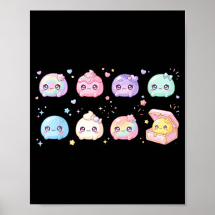 Poster Mignon Kawaii Chemise Squishy Dumpling Pastel Bao
