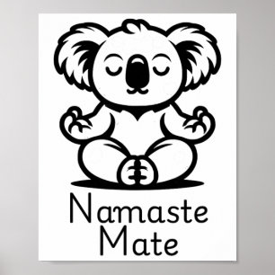 Poster Mignon koala australien méditant en position de yo