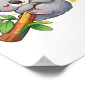 Poster Mignon koala endormi sur une branche d'eucalyptus  (Coin)