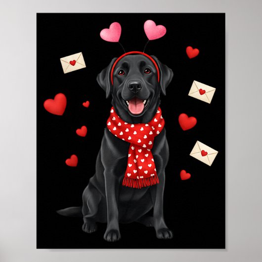 Poster Mignon Labrador Saint-Valentin Chienne Maman - Drô (Devant)