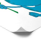 Poster mignon monstre d'amour bleu (Coin)