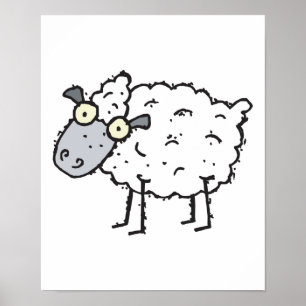 Poster mignon mouton de dessin animé