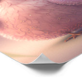 Poster Mignon Oiseau Rose Fluffy Personnalisé Mur (Coin)