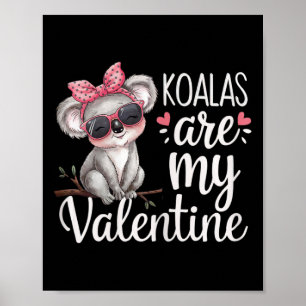 Poster Mignon ours koala Saint-Valentin Koalas sont mon V