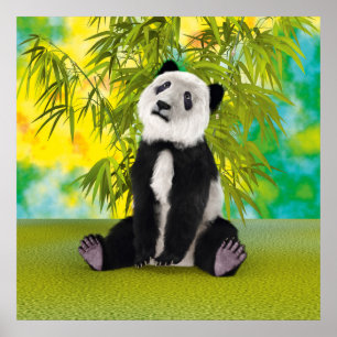 Poster Mignon Ours Panda Kawaii Amoureux des Animaux Cade