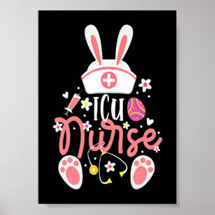 Poster Mignon Pâques Infirmière en soins intensifs Oreill
