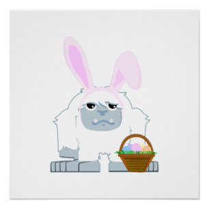 Poster mignon Pâques Yeti
