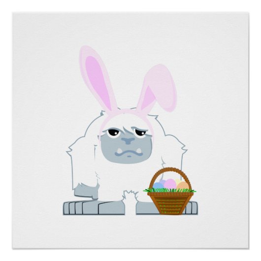 Poster mignon Pâques Yeti (Devant)