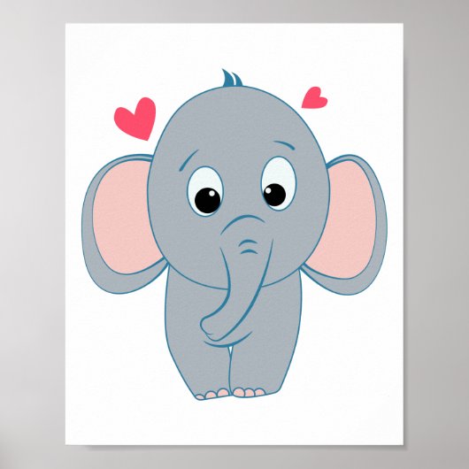 Poster mignon petit éléphant (Devant)