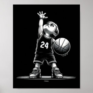 Poster Mignon petit ller essayant de vous contacter pour