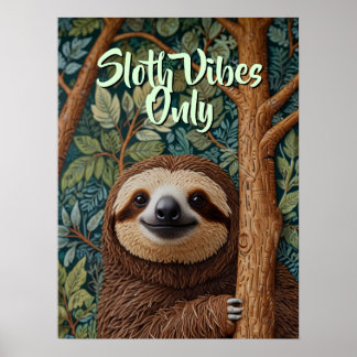 Poster Mignon rétro boho paresseux Accroche-toi