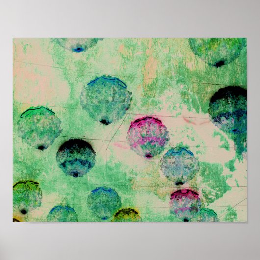 Poster Mignon, rustique, coups de pinceau ronds d'art num (Devant)