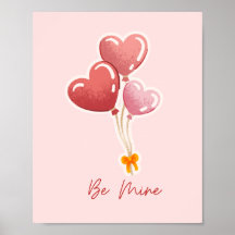Mignon Sois Mienne Ballons en Forme de Cœur Toile