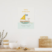 Poster Mignon Souris Pirate Voilier Enfant Monogramme Sta (Cuisine)