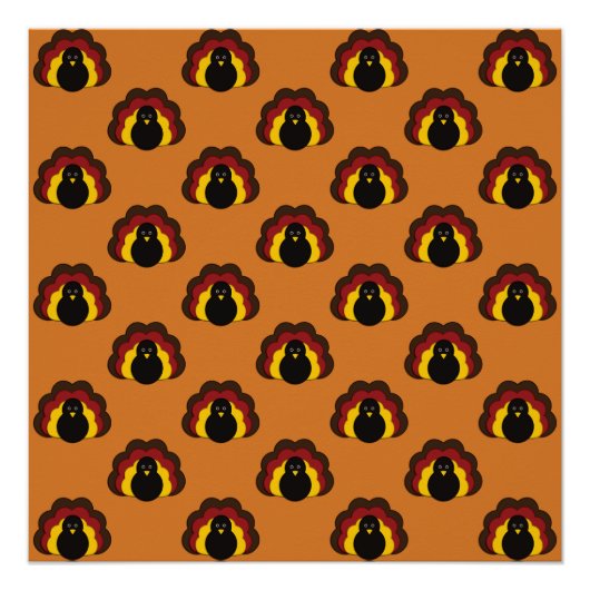 Poster Mignon Thanksgiving Fall Turquie Motif (Devant)