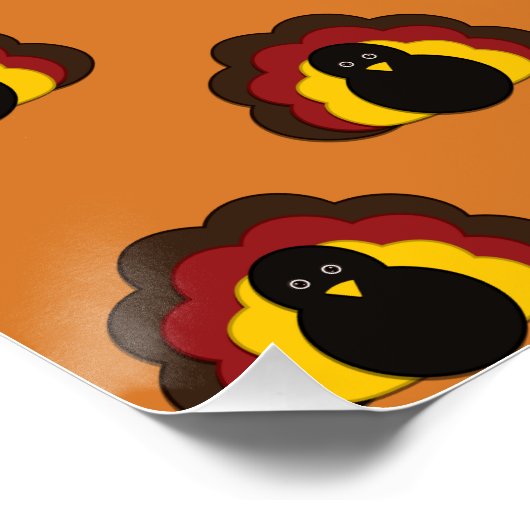 Poster Mignon Thanksgiving Fall Turquie Motif (Coin)