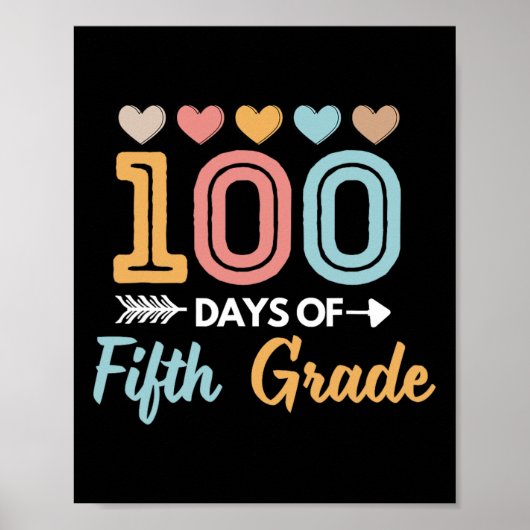 Poster Mignonne 100 Jours De 5E Année Enseignant Élèves E (Devant)