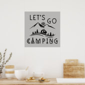 Poster Mignonne allons faire du camping du mot art (Cuisine)