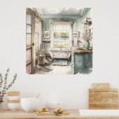 Poster mignonne Amateurs de salle de bain Country (Cuisine)