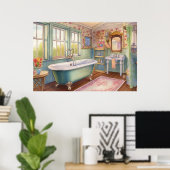 Poster mignonne Amateurs de salle de bain Country (Bureau à domicile)