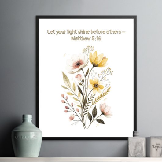 Poster Mignonne Bee Inspiration Bible Verse Mur Art