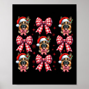 Poster Mignonne berger allemand chien rouge paille coquet