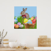 Poster Mignonne Bunnyfor Pâques pour une humeur positive (Cuisine)