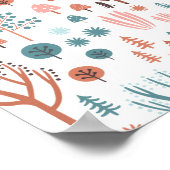 Poster Mignonne cerf en Forêt Whimsical Noël Motif (Coin)
