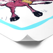 Poster Mignonne cerf sur la glace Drôle Noël vacances Car (Coin)