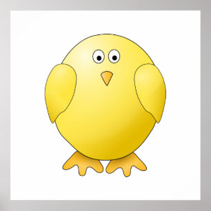 Poster Mignonne Chick. Petit oiseau jaune.