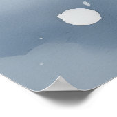 Poster Mignonne chien de Noël à Santa Hat et neige (Coin)