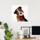 Poster Mignonne Chien Peinture Terrier (Bureau à domicile)