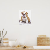 Poster Mignonne chiot Bulldog assis (Cuisine)