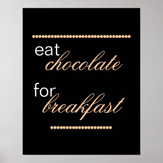 Poster mignonne citation chocolat typographie cuisine art (Devant)