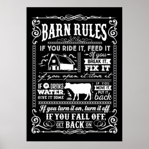 Poster mignonne Country Barne règles mot art